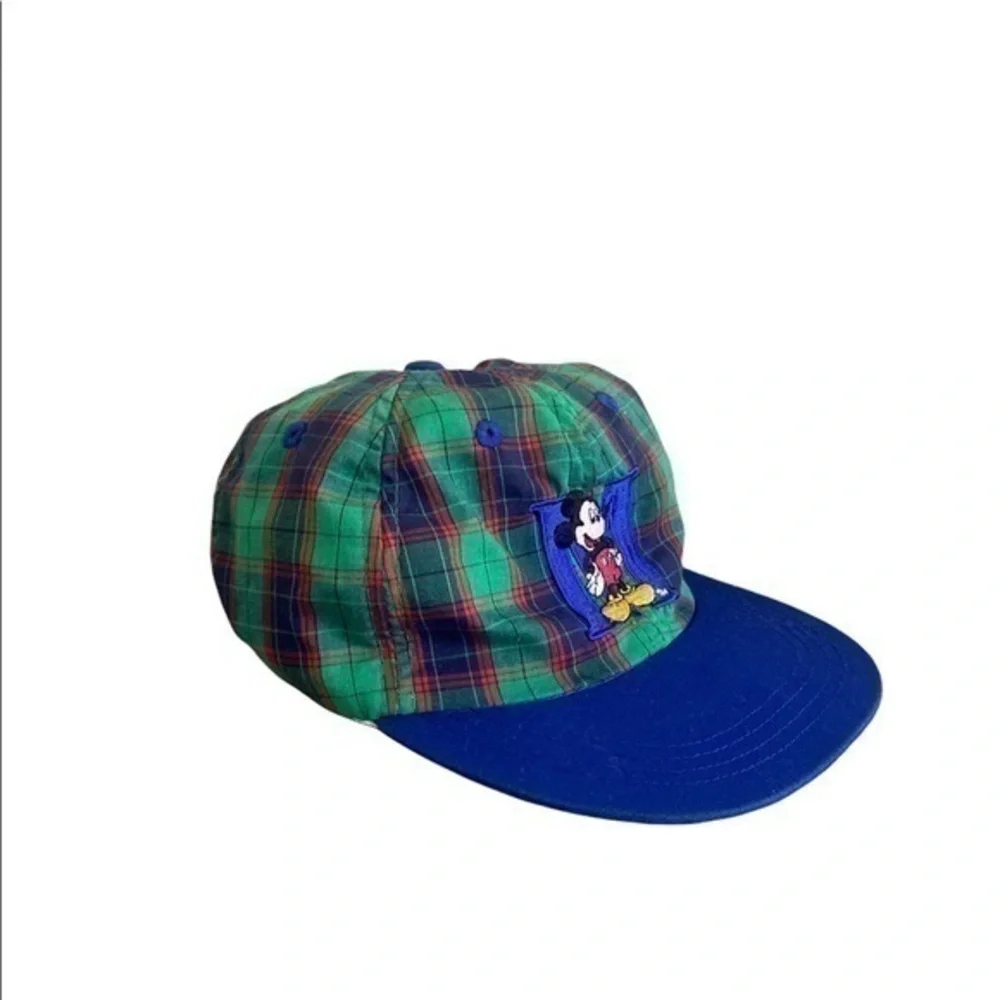 Mickey Mouse Disney Boys Plaid Vintage 90’s SnapBack‎ Baseball Hat